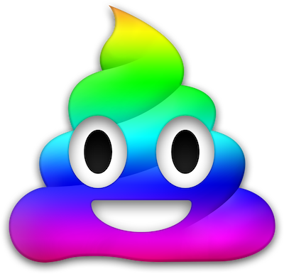 Colorful unicorn poop emoji - so called unicorn rainbow poop. 