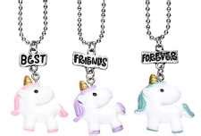 3-way Unicorn Best Friend Necklace Set
