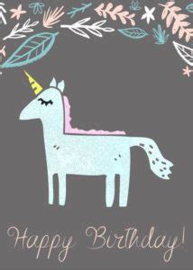 Pastel Unicorn Happy Birthday Card