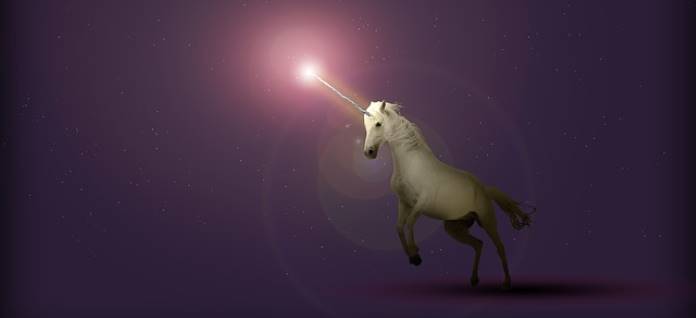 Unicorn with the light on the top of its horn